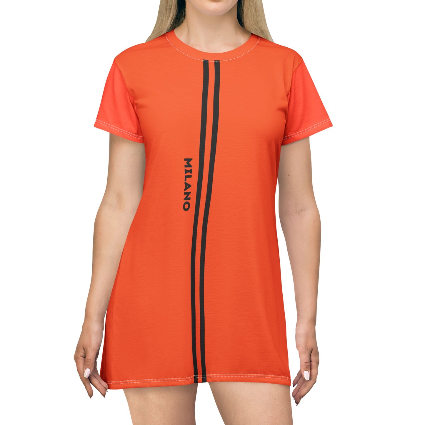 Orange Chic Milano T-Shirt Dress - Casual or for going out
