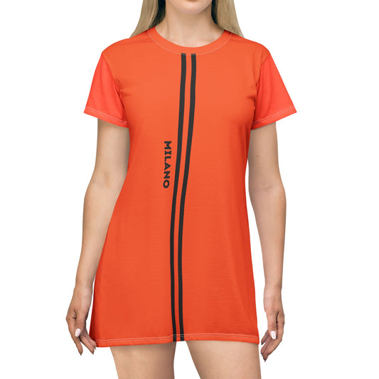 Orange Chic Milano T-Shirt Dress - Casual or for going out
