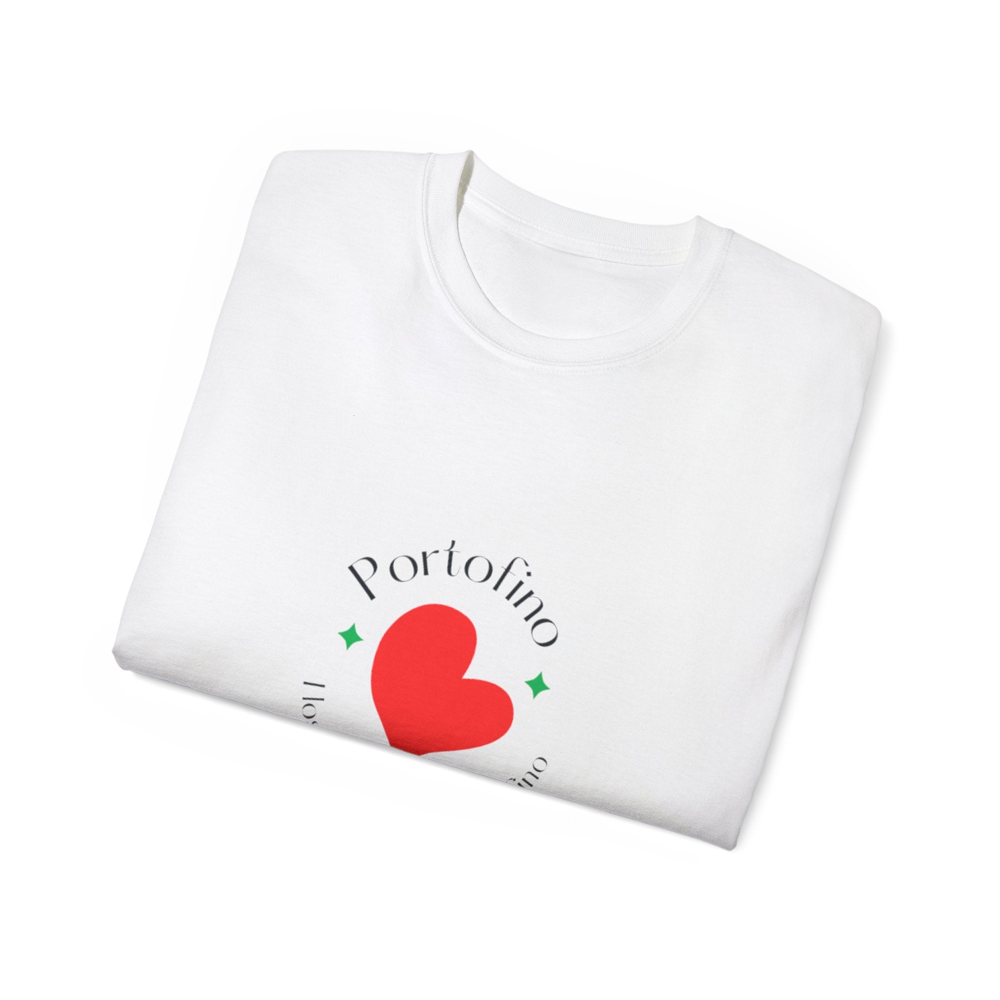 Portofino Heart Unisex Ultra Cotton Tee - Italian Love Graphic T-Shirt