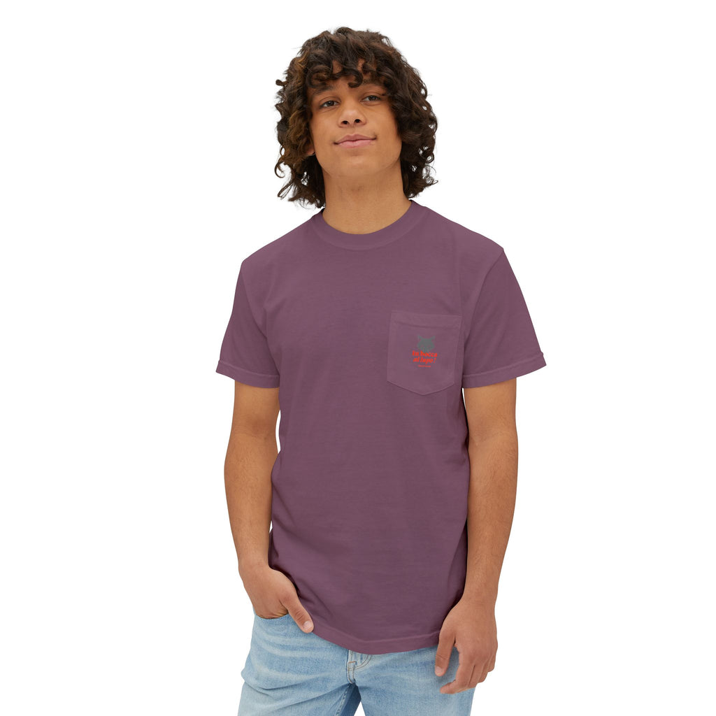 Faded Pocket T-Shirt — 'In bocca al lupo' Wolf Graphic Tee