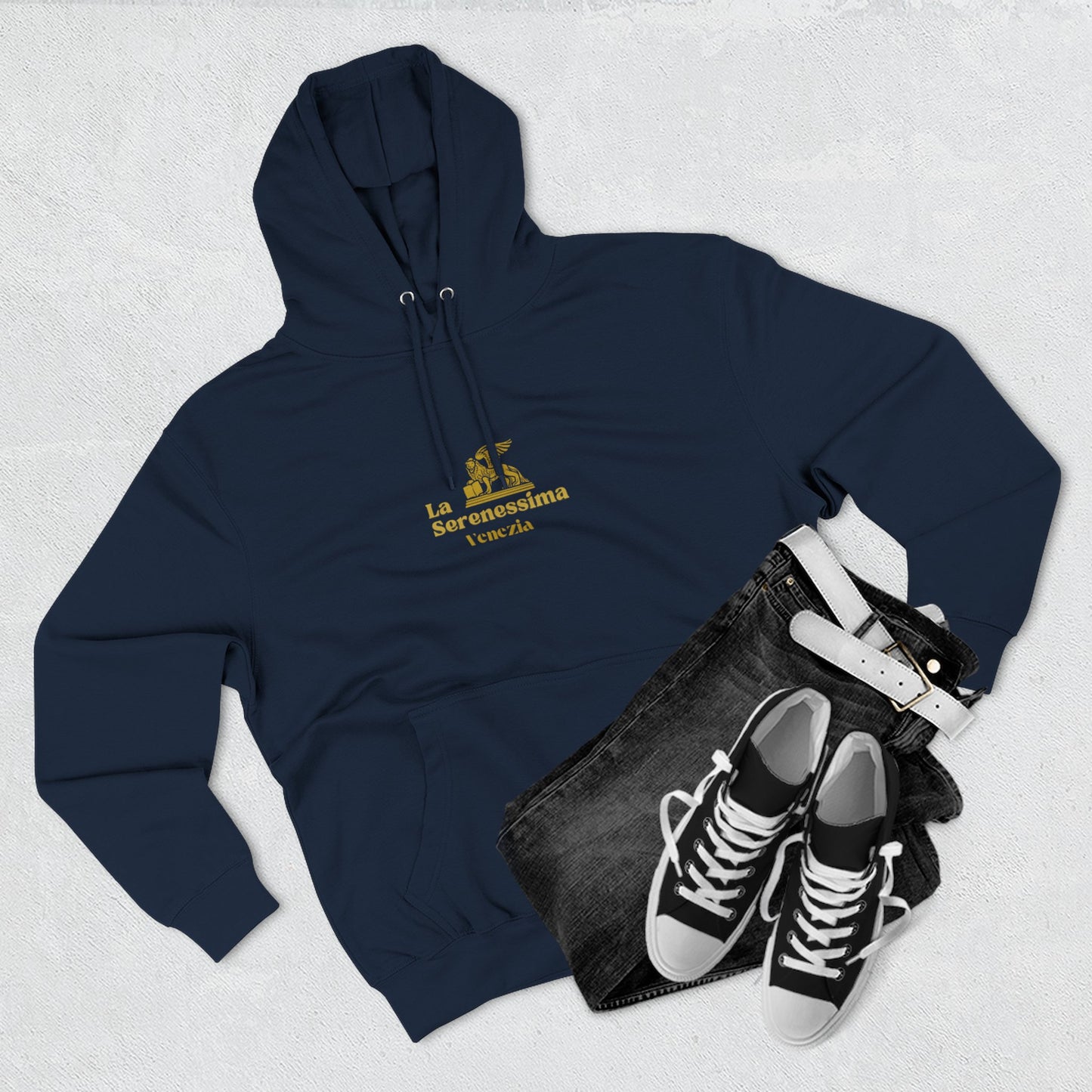 Venezia - La Serenessima Three-Panel Fleece Hoodie - Cozy & Stylish Italian-Inspired Winter Wear