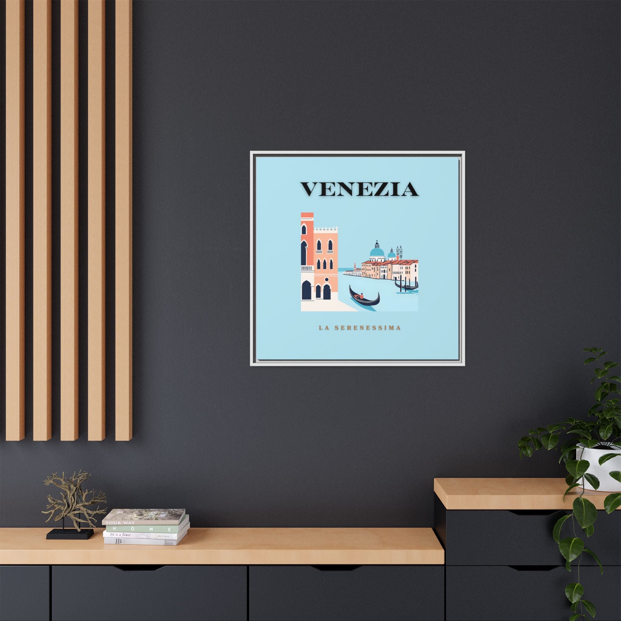 Venezia Framed Canvas Art - Colorful Wall Decor for Home & Office