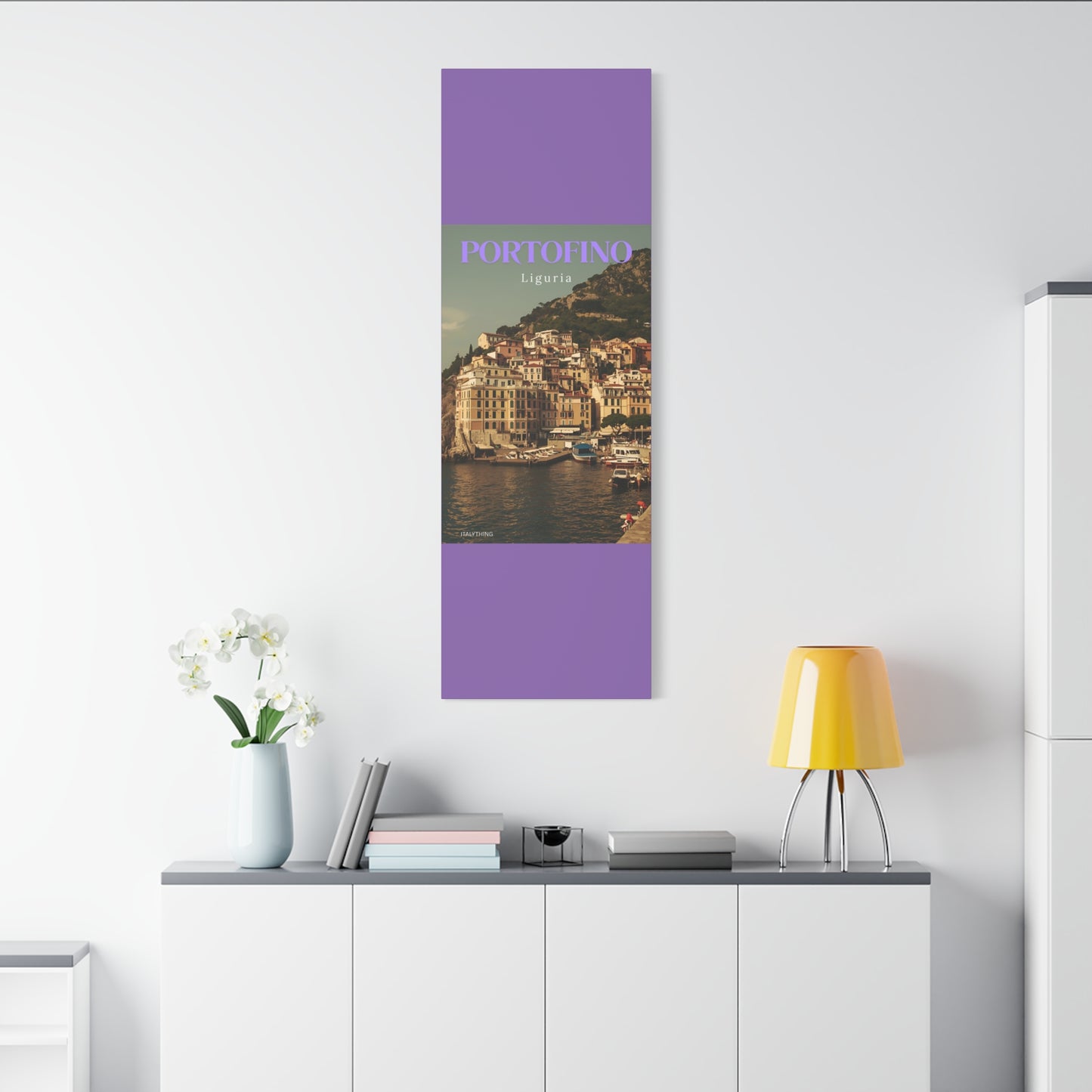 Leinwanddruck mit Hafenansicht Portofino – Dekorative Wanddekoration