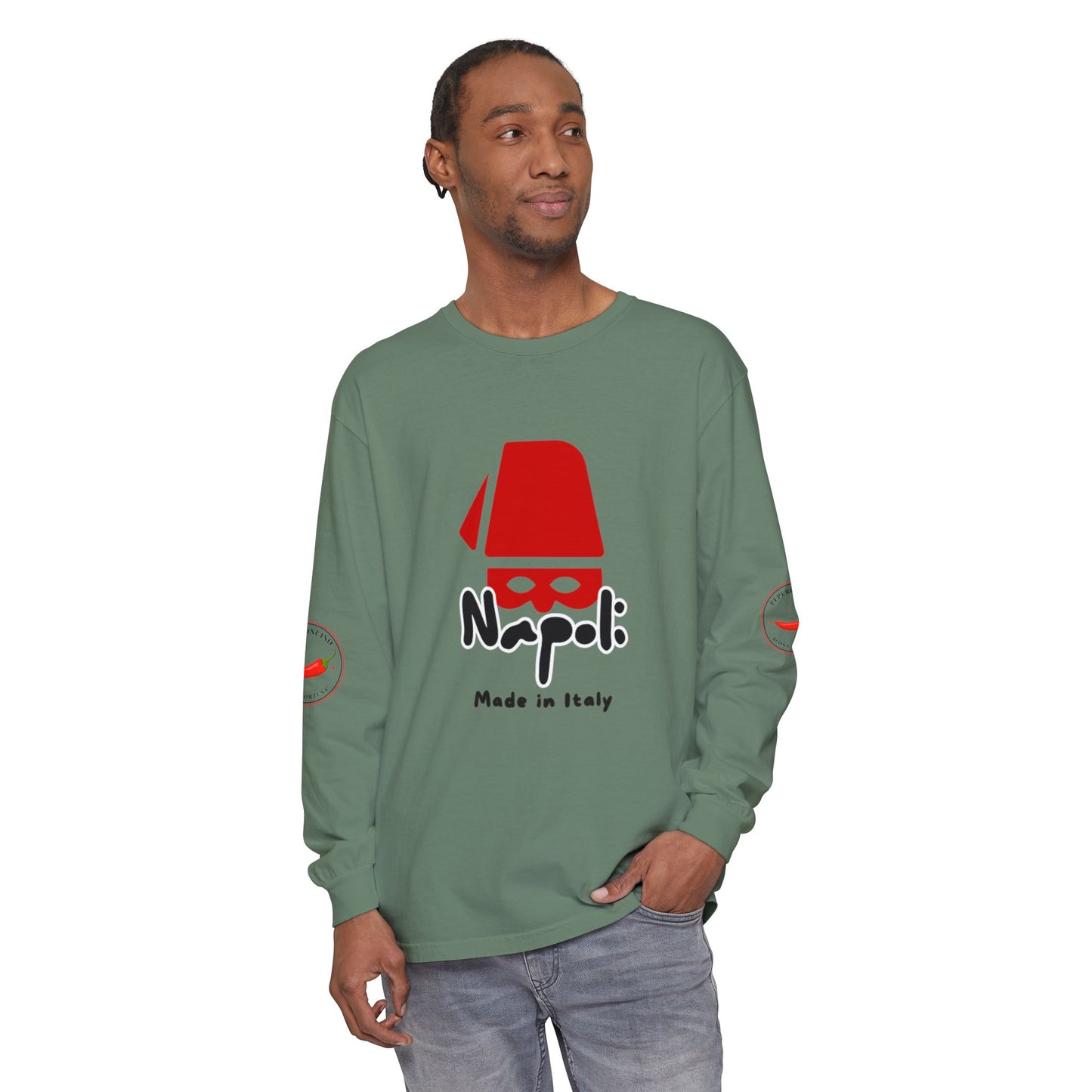 Napoli Long Sleeve Tee, Casual Streetwear, Napoli Pride. Perfect for Travel