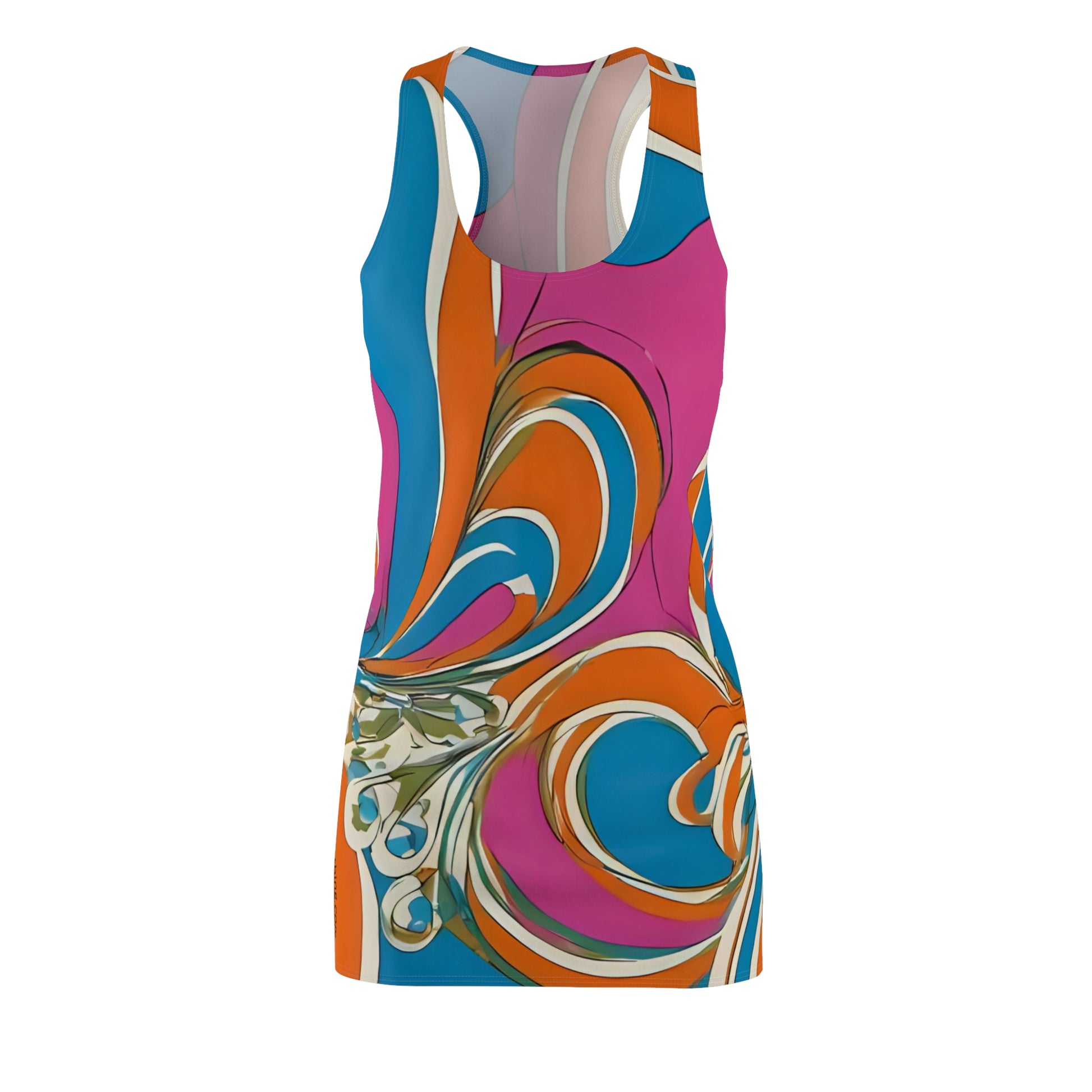 Vibrant Pucci-style Racerback Dress - Casual Summer Dress, Party Outfi Italything Vibrant Pucci-style Racerback Dress - Casual Summer Dress, Party Outfi Italything
