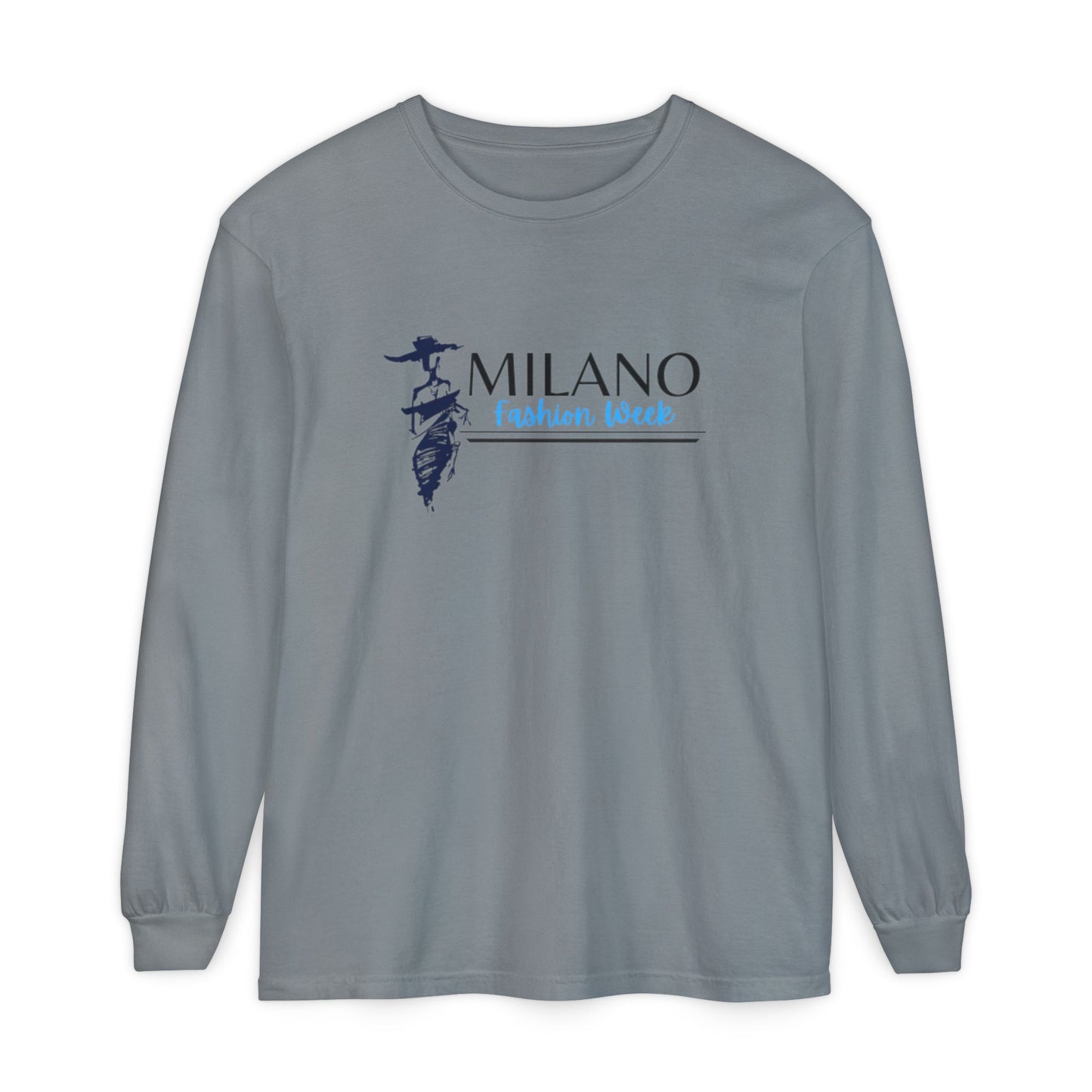 Milan Fashion Week Long Sleeve Tee, Trendy Long Sleeve Top, Milano Fashion Shirt, Casual Wear for Fashion Lovers