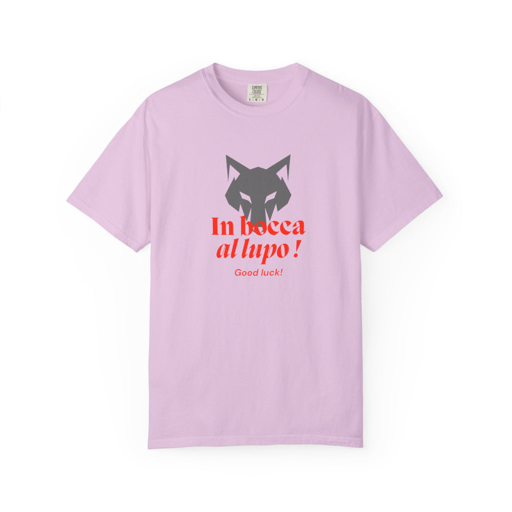 In Bocca al Lupo T-Shirt — Italian Good Luck Wolf Graphic Tee