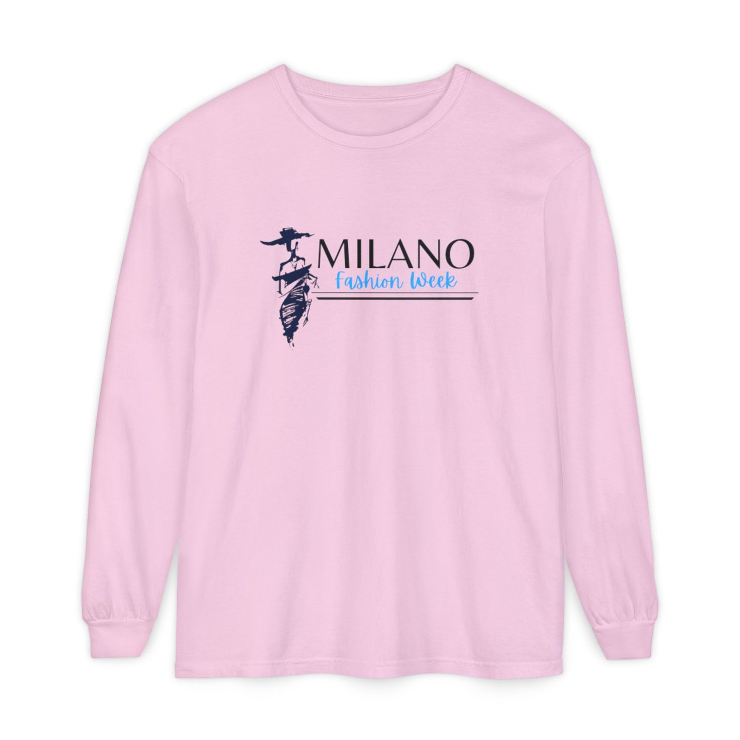 Milan Fashion Week Long Sleeve Tee, Trendy Long Sleeve Top, Milano Fashion Shirt, Casual Wear for Fashion Lovers