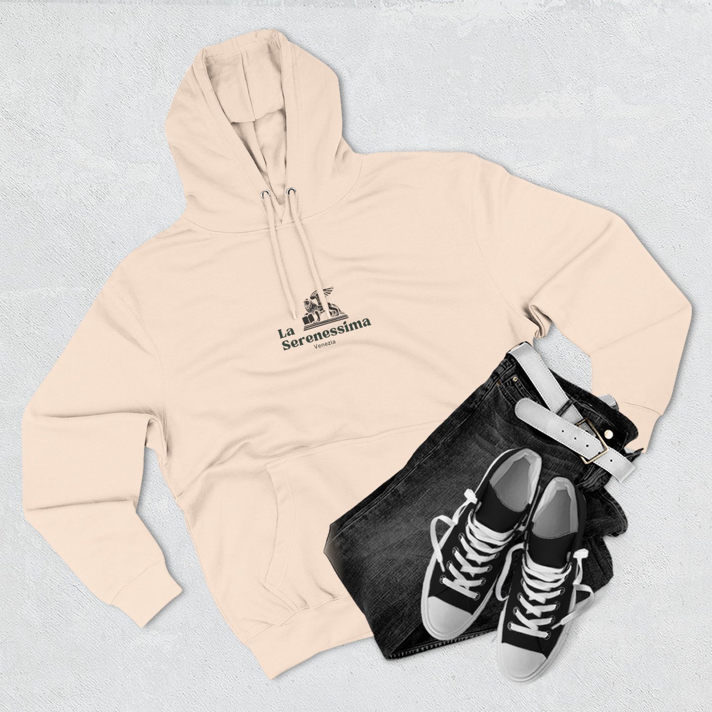 Venezia - La Serenessima Three-Panel Fleece Hoodie - Cozy & Stylish Italian-Inspired Winter Wear