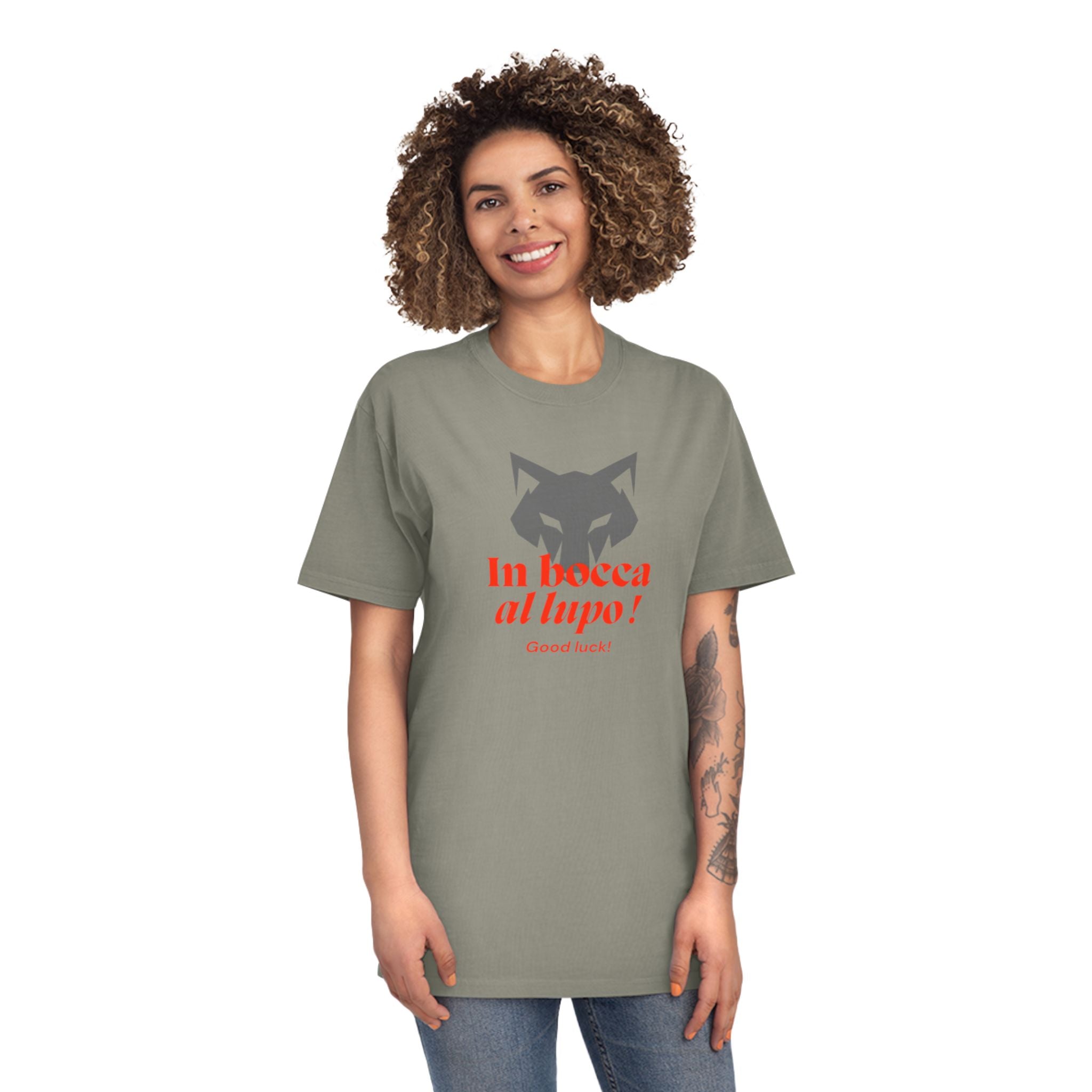 Lucky T-Shirt - 'In bocca al lupo!' Design - Unisex Faded