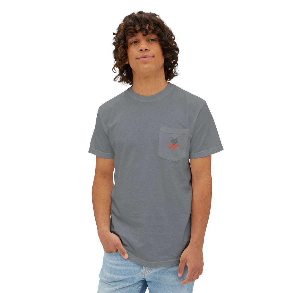 Faded Pocket T-Shirt — 'In bocca al lupo' Wolf Graphic Tee