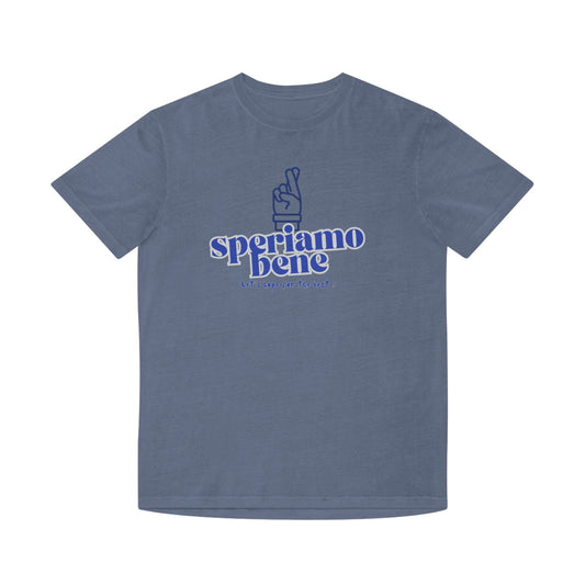 Niedliches Unisex-Shirt im Used-Look – Inspirierendes T-Shirt „Speriamo Bene“