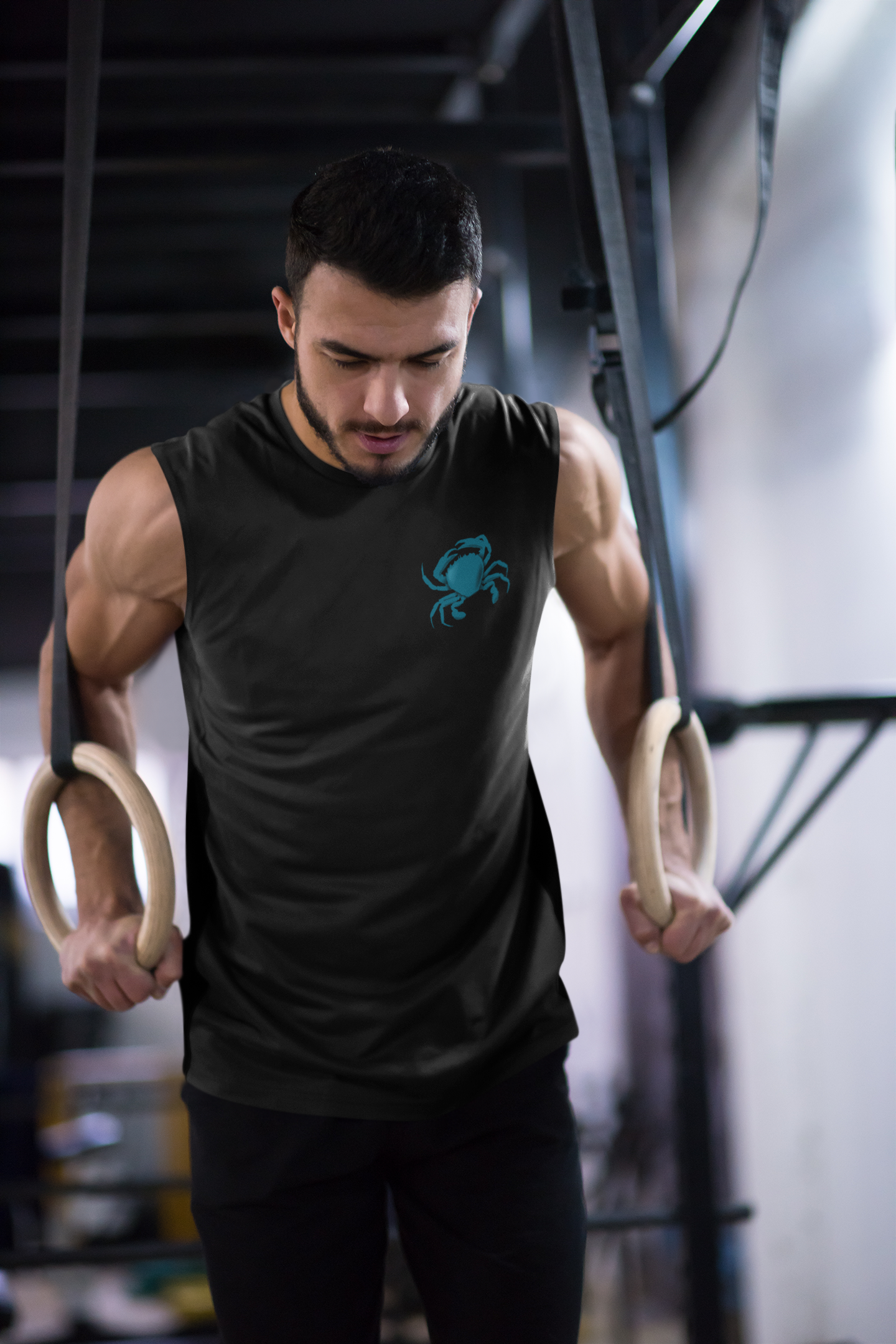 Marine Life – Tanktop mit kleiner blauer Krabbe — Muskelshirt