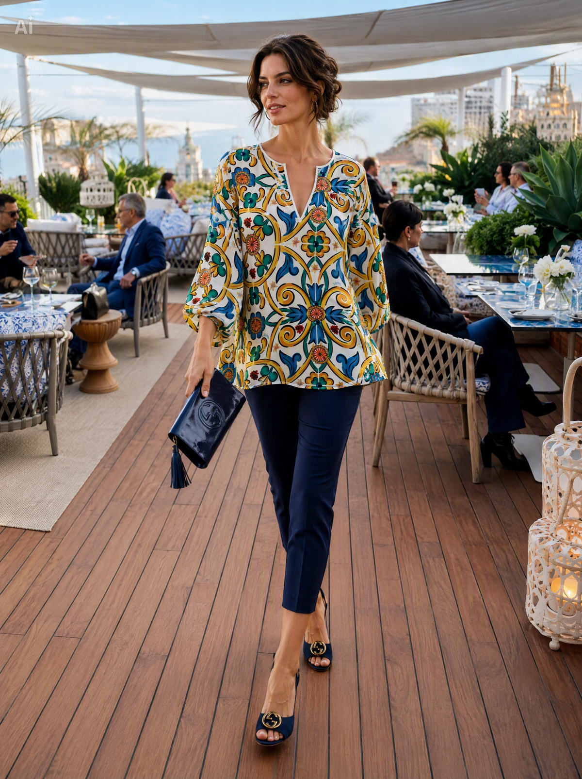 Sicilian Mosaic Womens Blouse