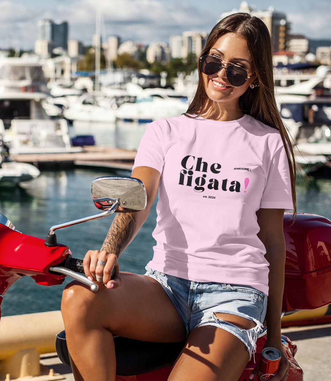 Che Figata! Super! Vintage Unisex T-Shirt im Used-Look