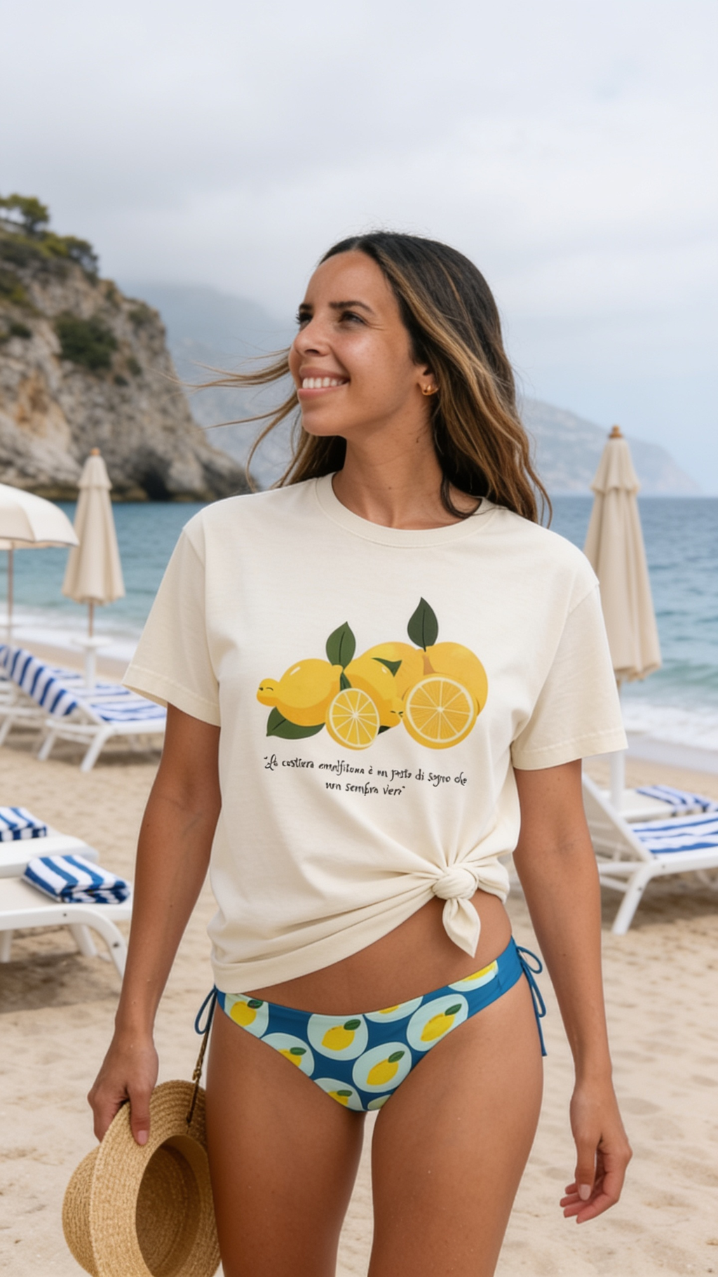 Amalfi Lemon Oversized Tee – Italian Summer Graphic Shirt