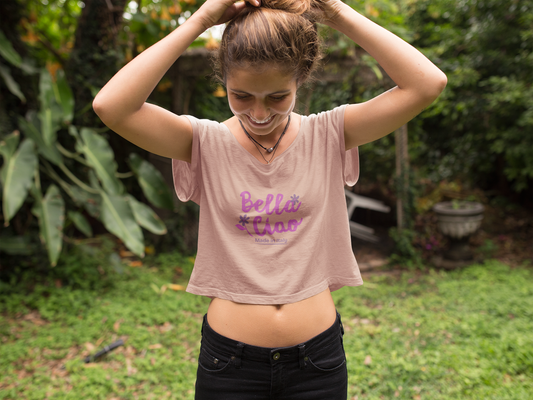 Bella Ciao Crop Tee — Feminines Top mit italienischem Spruch