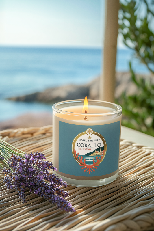Hotel & Resort Corallo Portofino Glass Candle — Portofino Coastal Scented 11oz