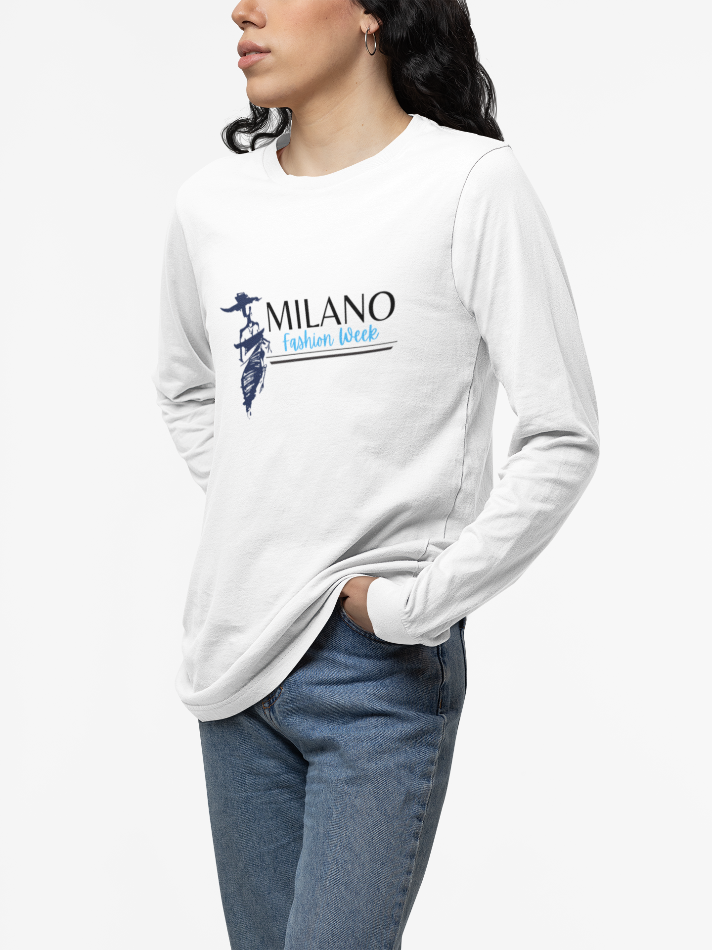 Milan Fashion Week Long Sleeve Tee, Trendy Long Sleeve Top, Milano Fashion Shirt, Casual Wear for Fashion Lovers