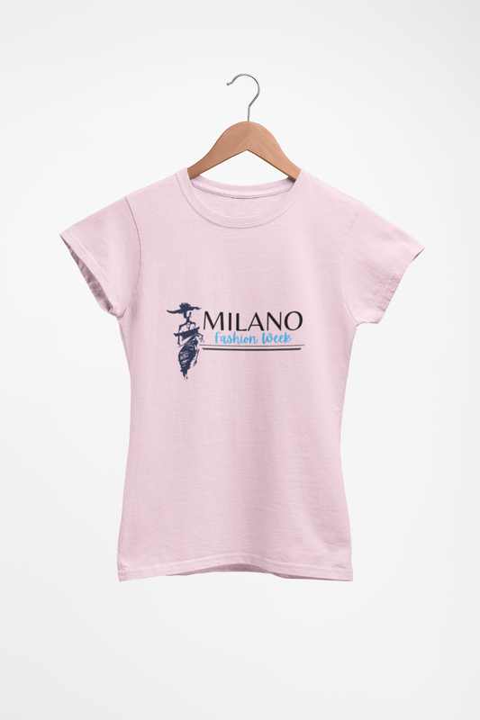 T-Shirt zur Mailänder Modewoche, stylisches Baumwolltop, Freizeitkleidung, Reiseshirt, Geschenkidee für Sie, modisches Statement