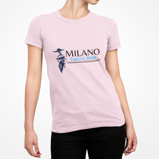 T-Shirt zur Mailänder Modewoche, stylisches Baumwolltop, Freizeitkleidung, Reiseshirt, Geschenkidee für Sie, modisches Statement