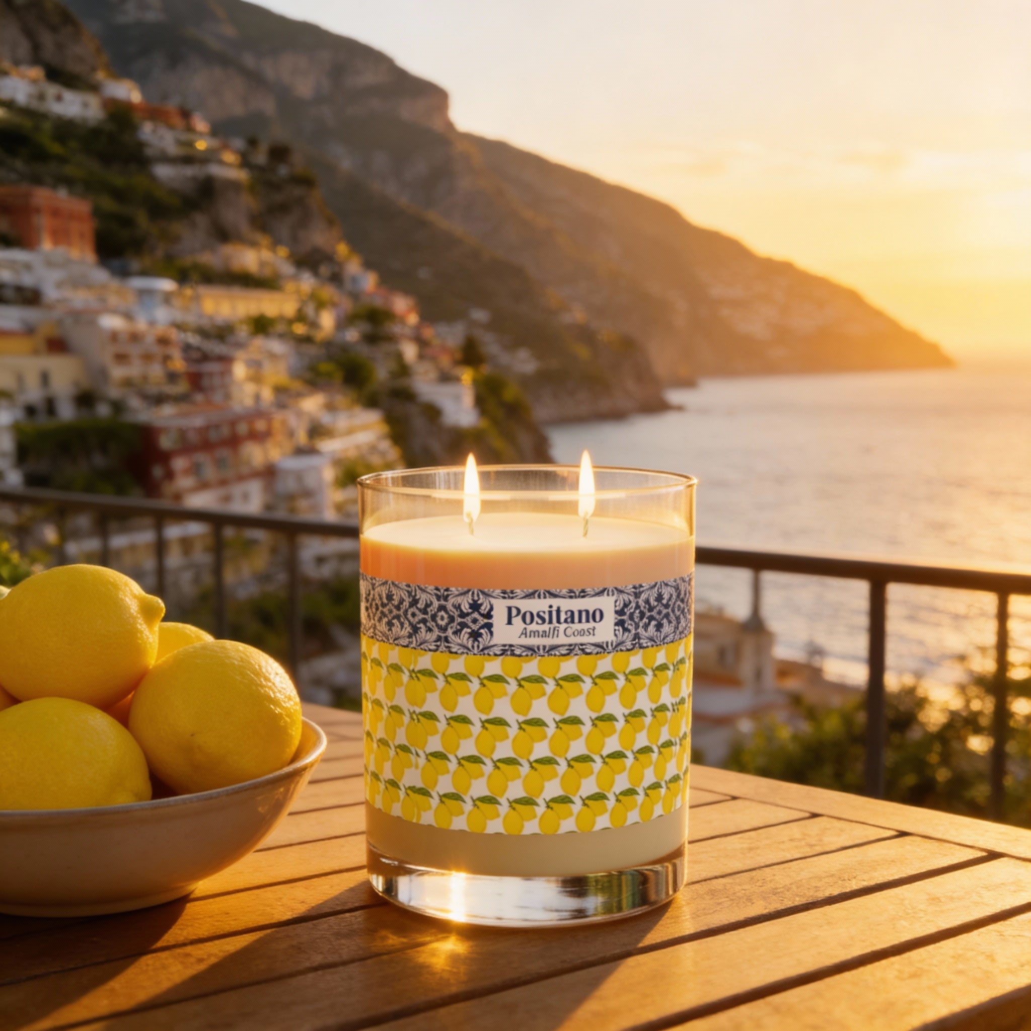 Positano Inspired Scented Candle 11oz Glass Lavender & Sage