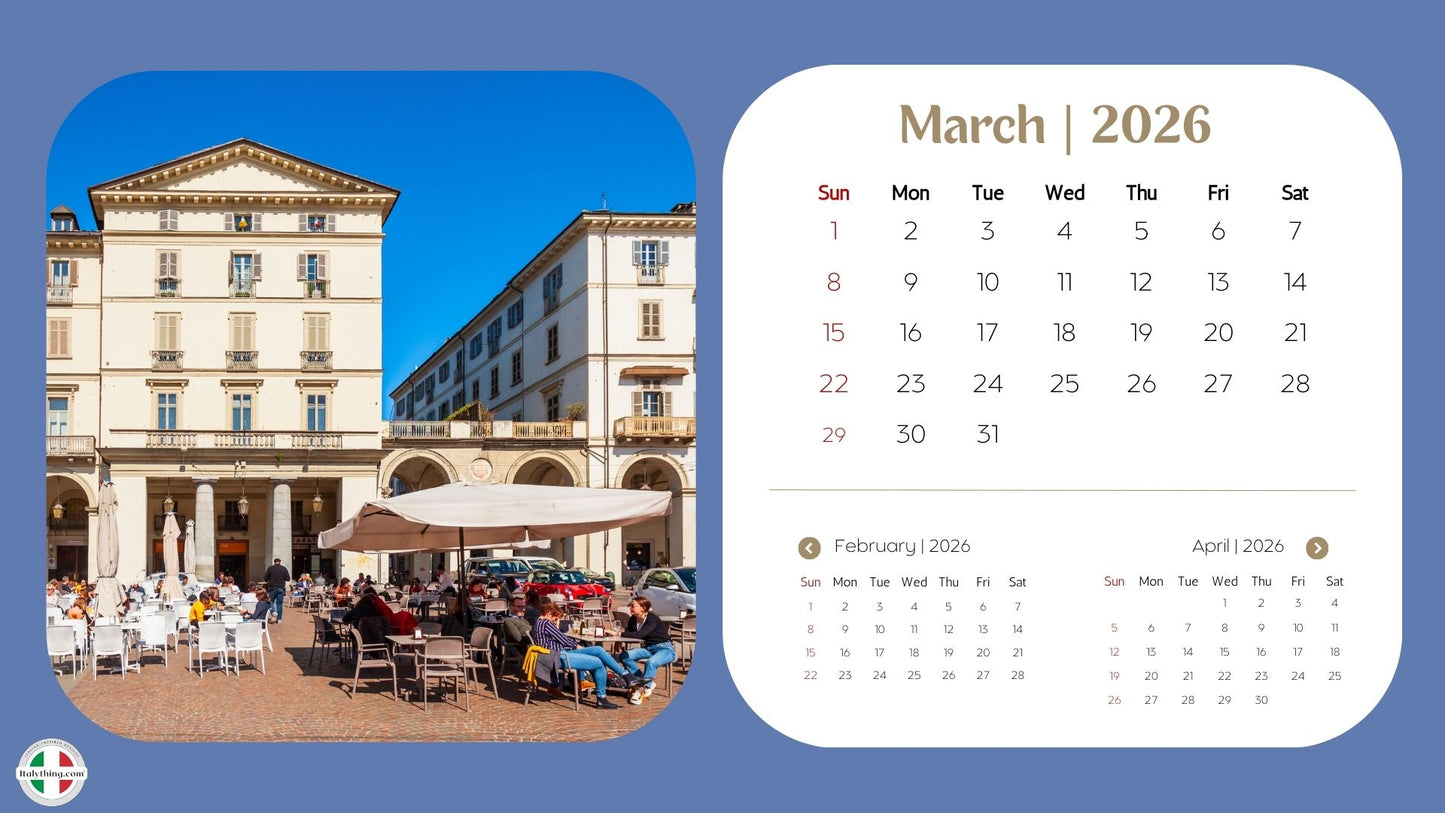 Bella Italia Desk Calendar 2026 — Scenic Italy Travel Desk Calendar