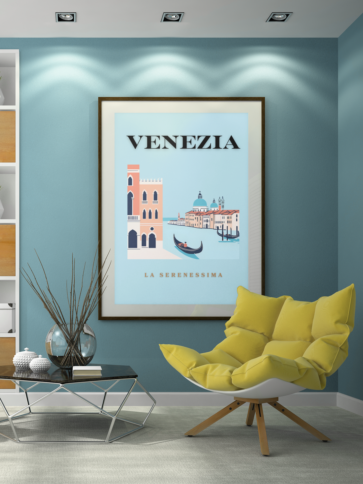 Venezia Framed Canvas Art - Colorful Wall Decor for Home & Office