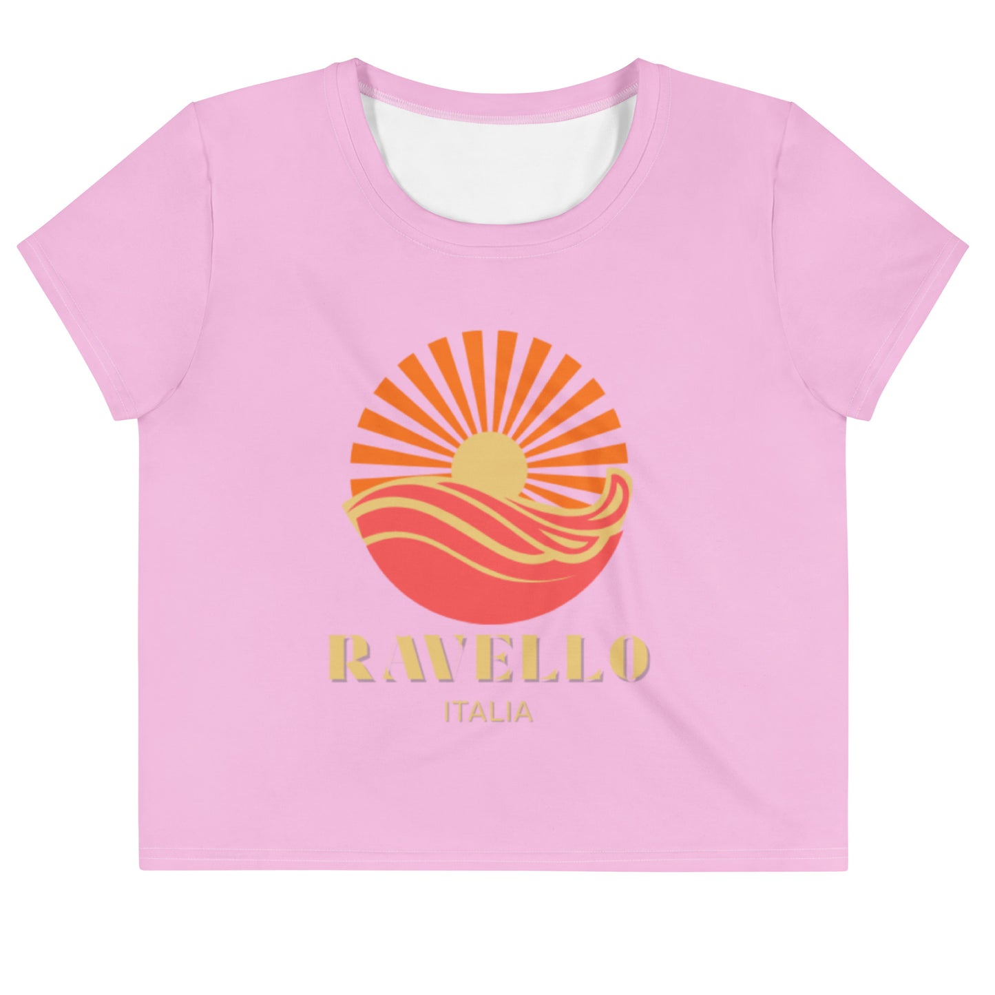 Pinkfarbenes Crop-T-Shirt mit Ravello-Logo – von der Amalfiküste!