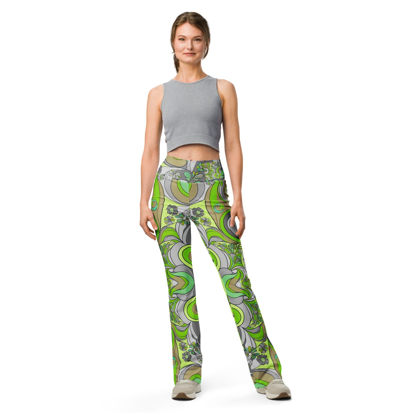 Flare leggings Pucci-Style in Green