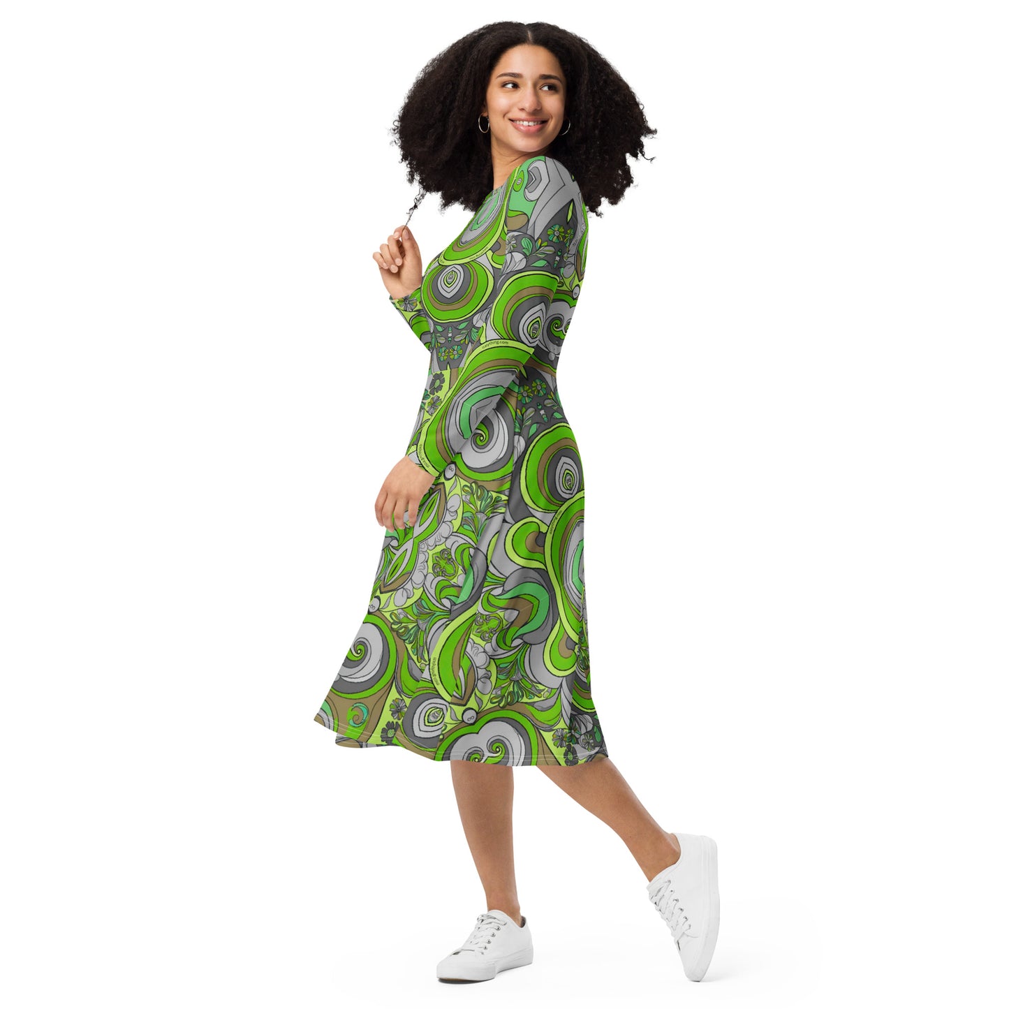 Pucci-inspired Midi-Dress in Green