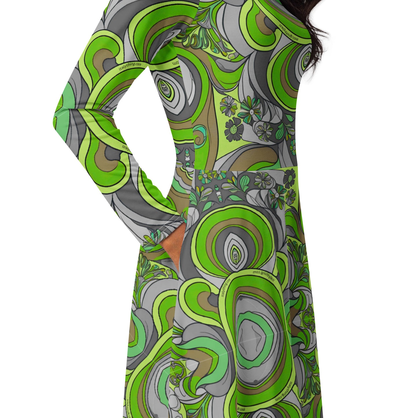 Pucci-inspired Midi-Dress in Green