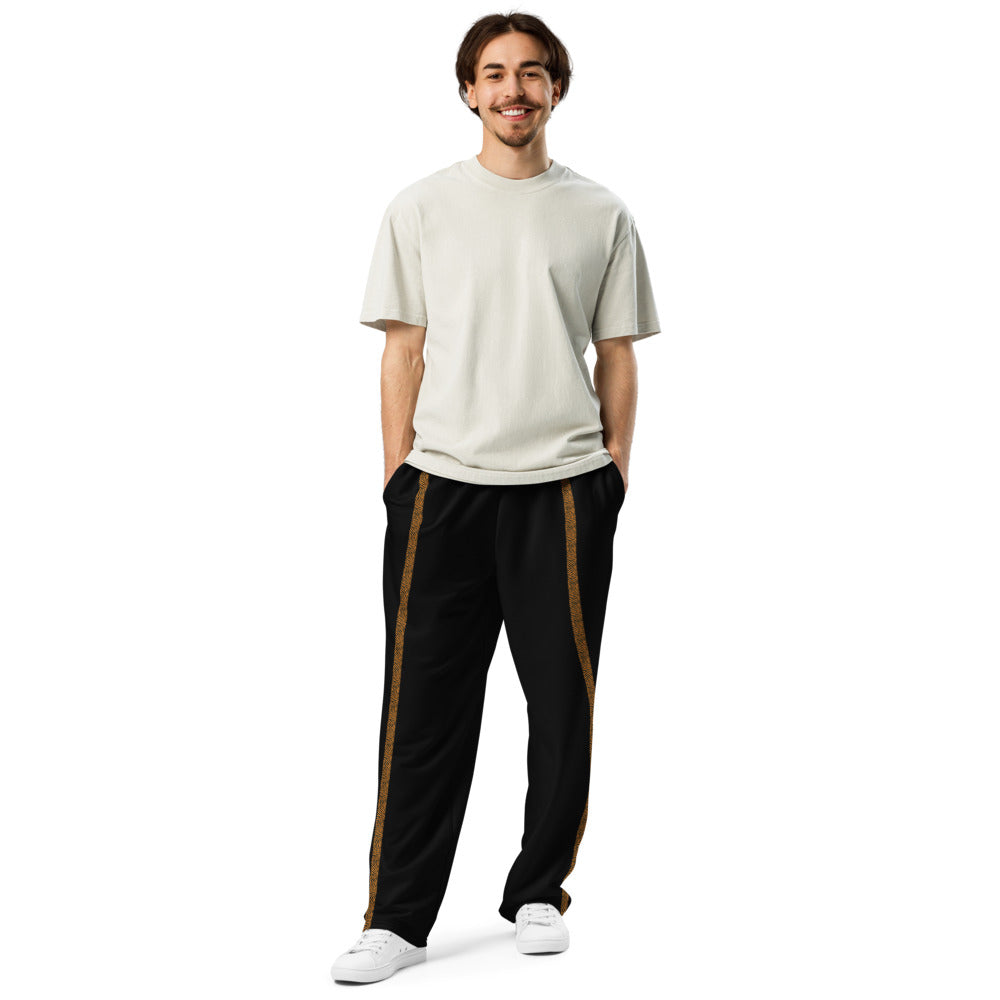 Black Wide-leg joggers with Tiger Stripe