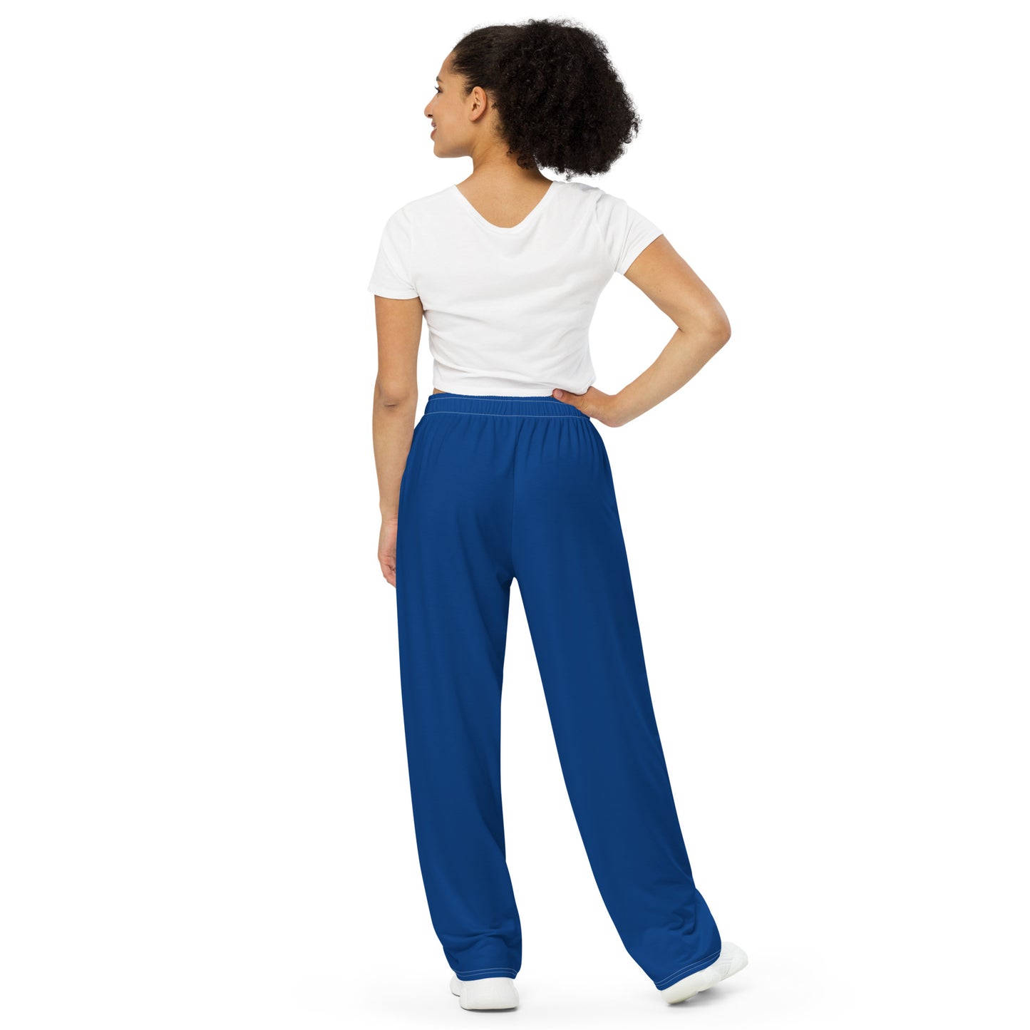 Navy wide-leg pants - with Porto Ercole Branding