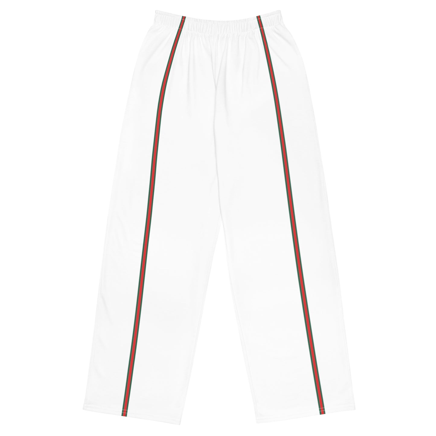 White wide-leg pants with Italian Stripes