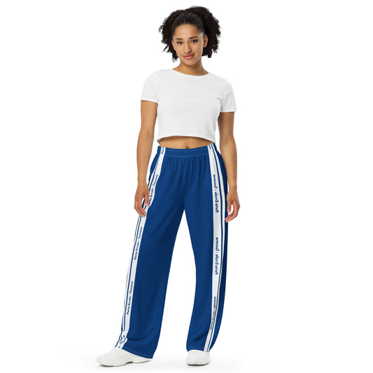 Navy wide-leg pants - with Porto Ercole Branding