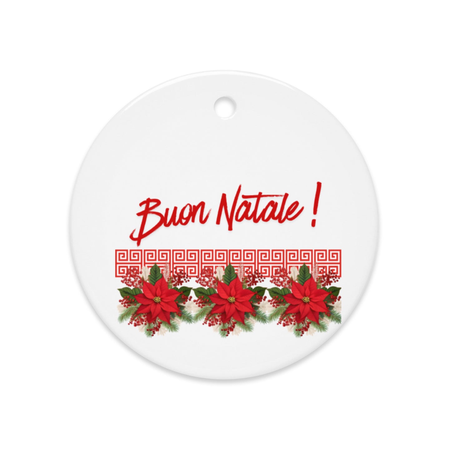 Double-sided ceramic ornaments with Buon Natale