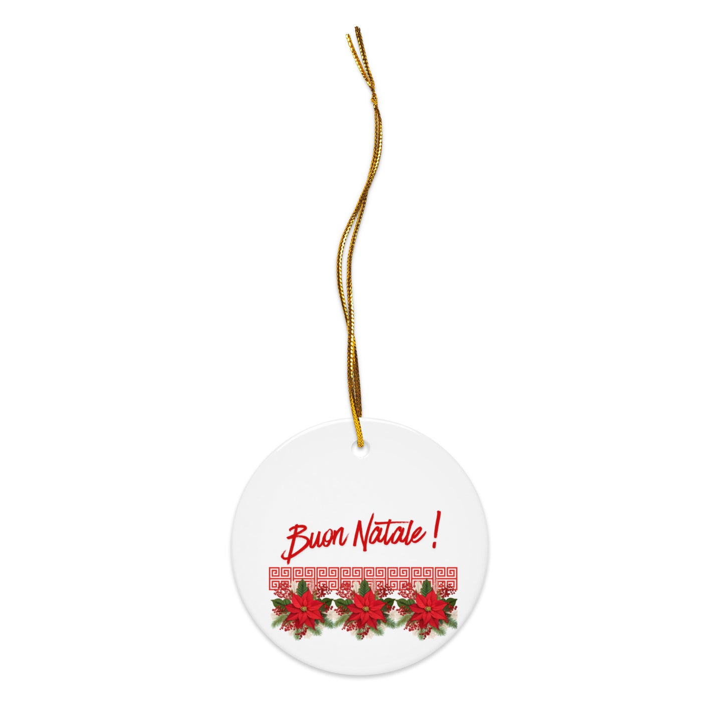 Double-sided ceramic ornaments with Buon Natale