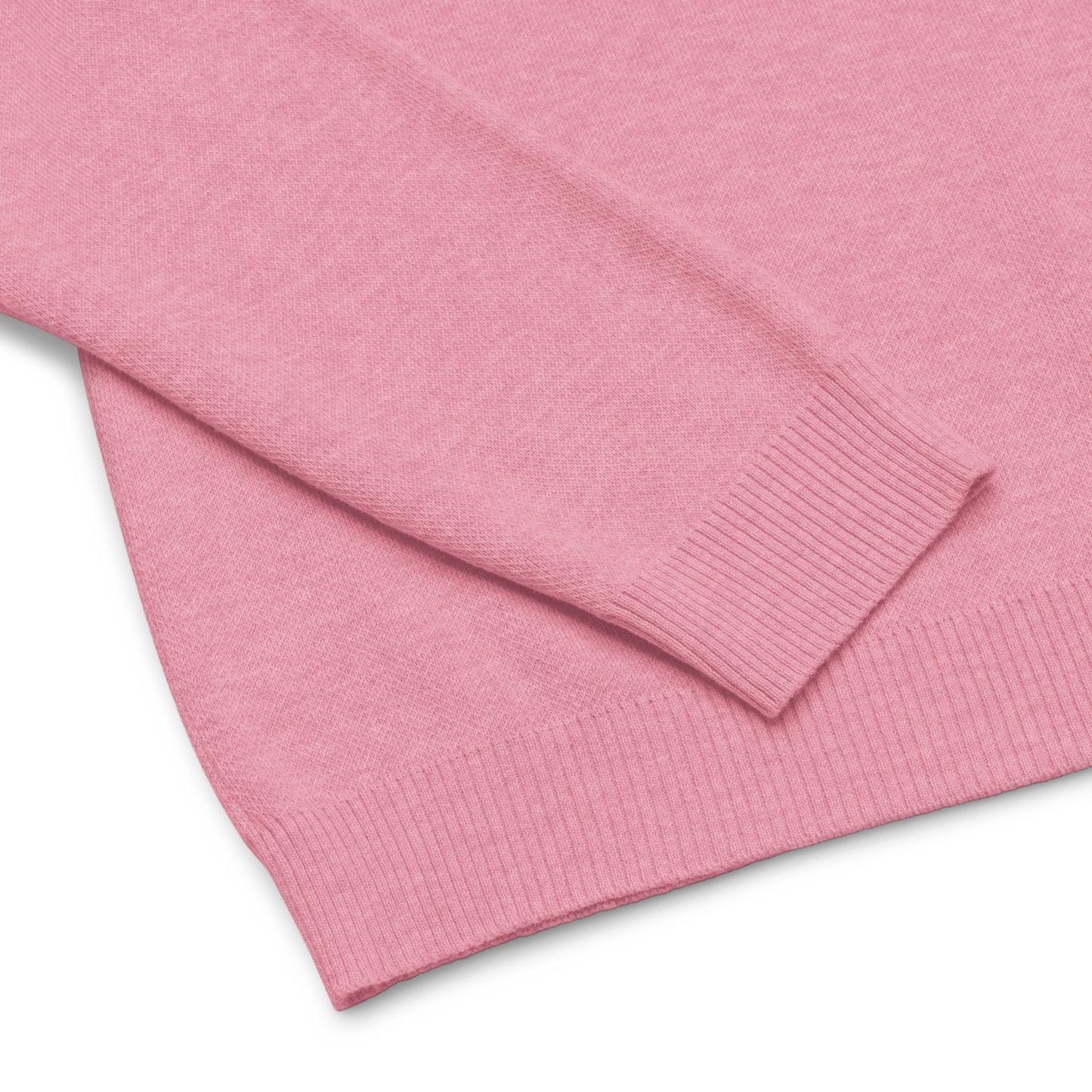 Pink Knitted crew neck sweater with the logo elegant ski resort Madonna Di Campiglio