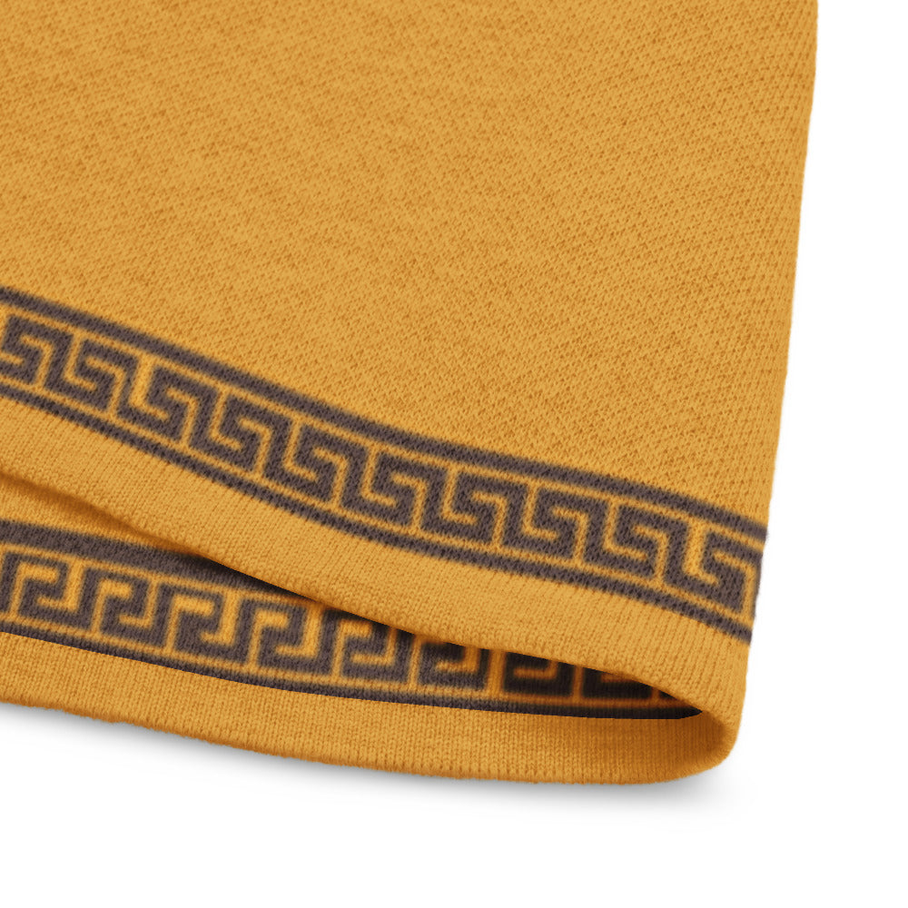 Knitted classic tee Mustard color with Medusa Print