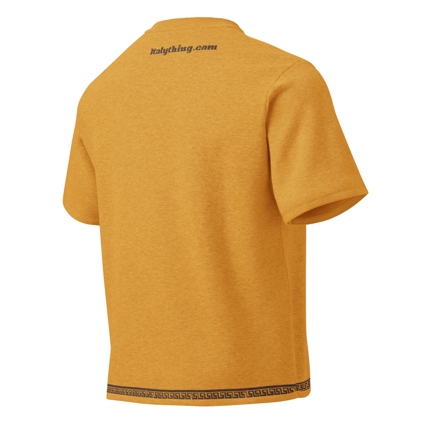 Knitted classic tee Mustard color with Medusa Print