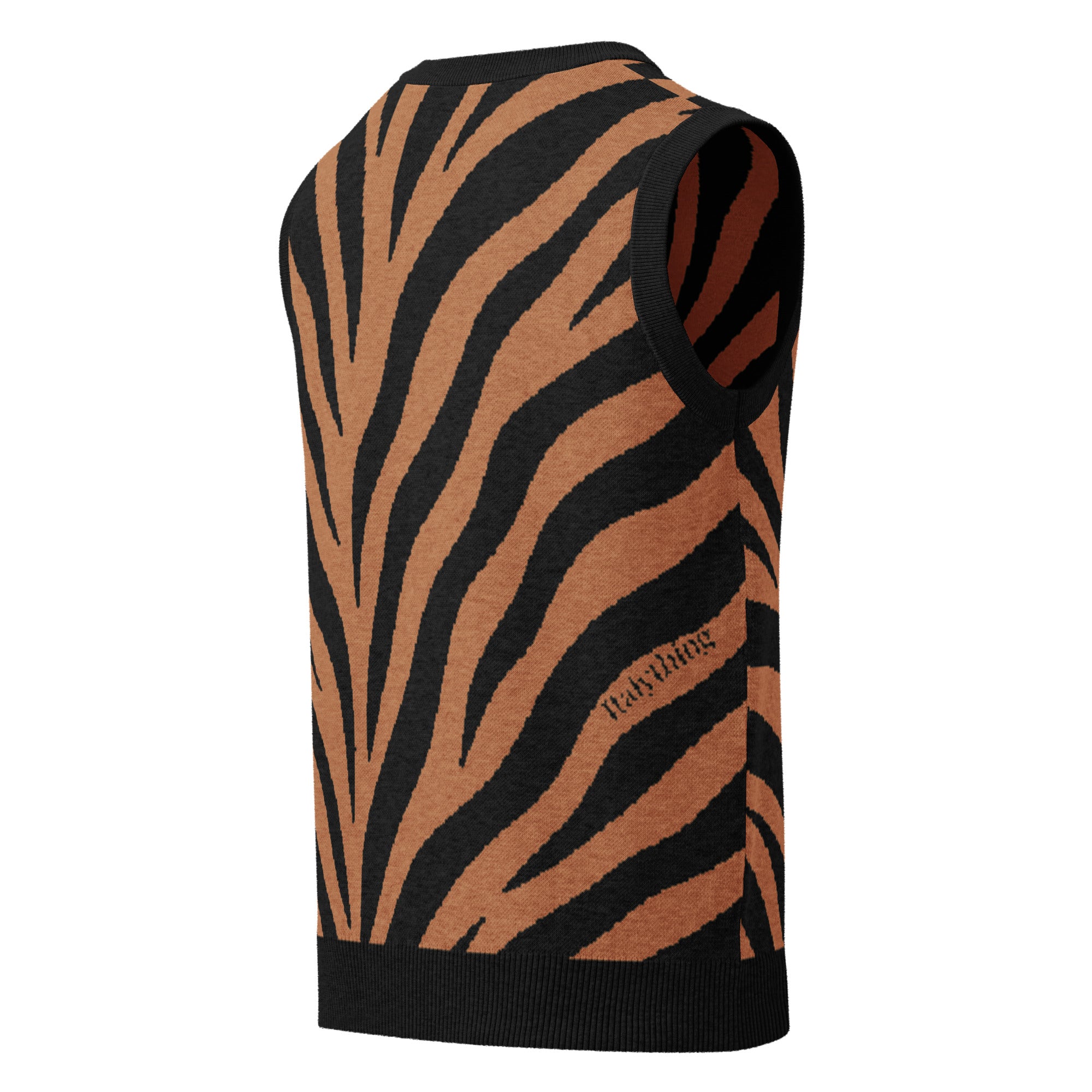 Strickweste mit Tigerprint und V-Ausschnitt