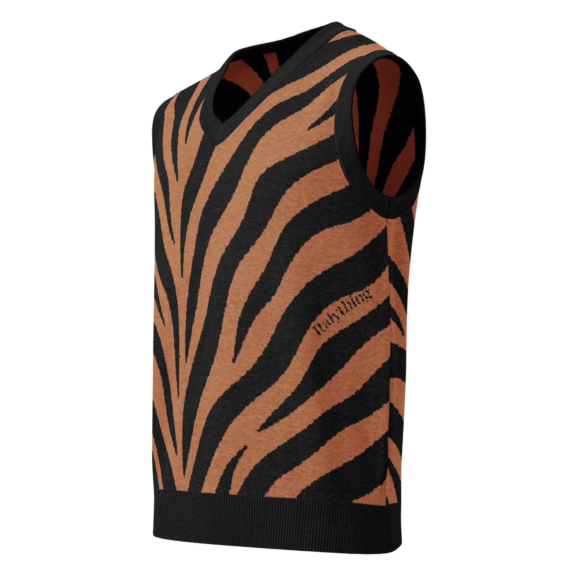 Strickweste mit Tigerprint und V-Ausschnitt