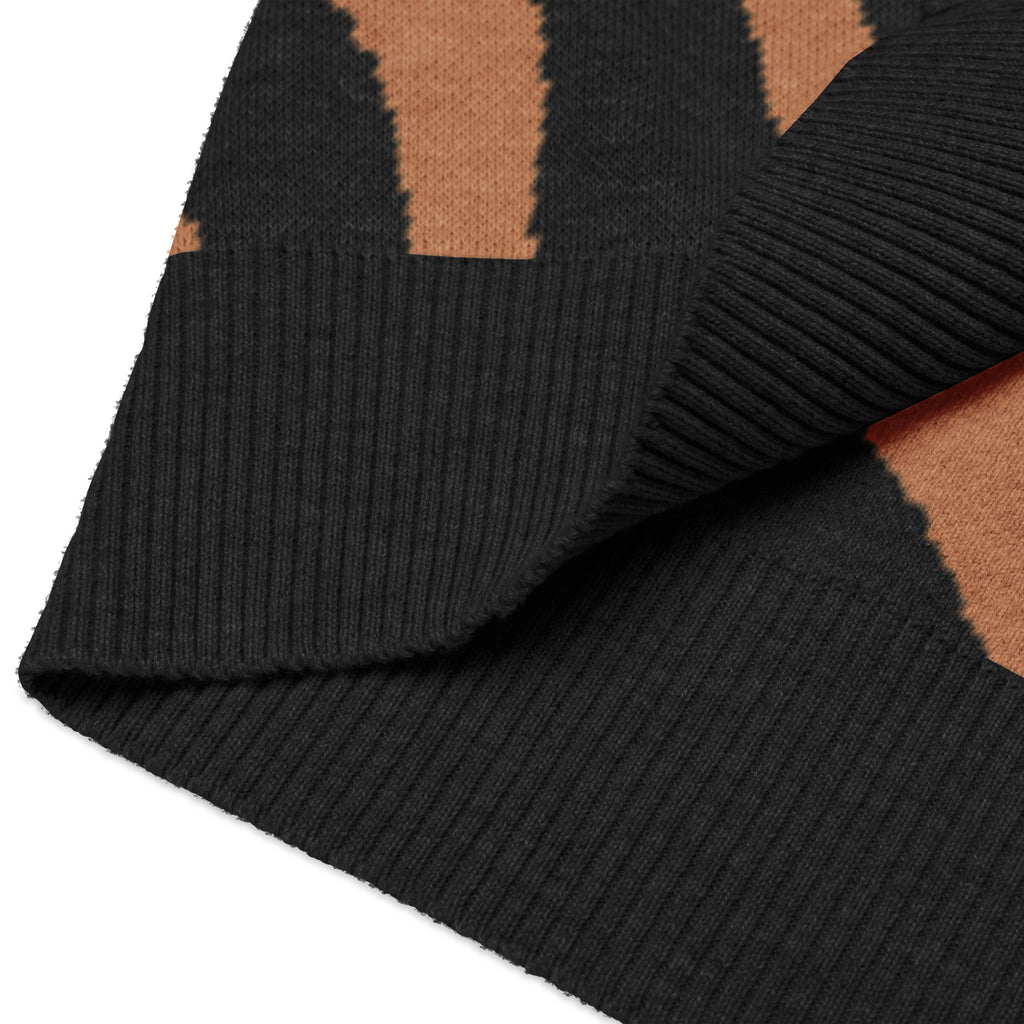 Strickweste mit Tigerprint und V-Ausschnitt