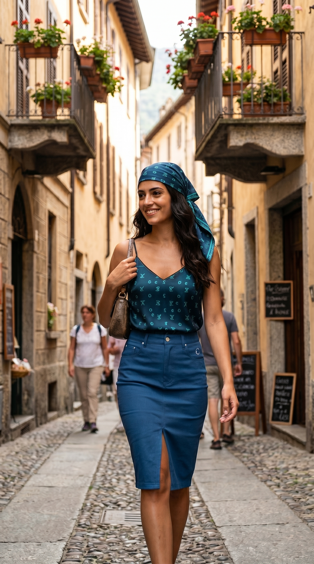 Lake Como Denim Midi Skirt