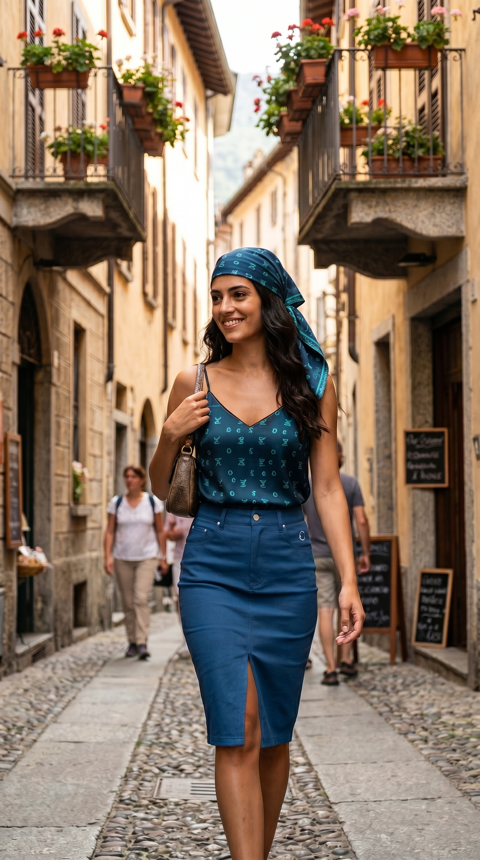 Lake Como Denim Midi Skirt
