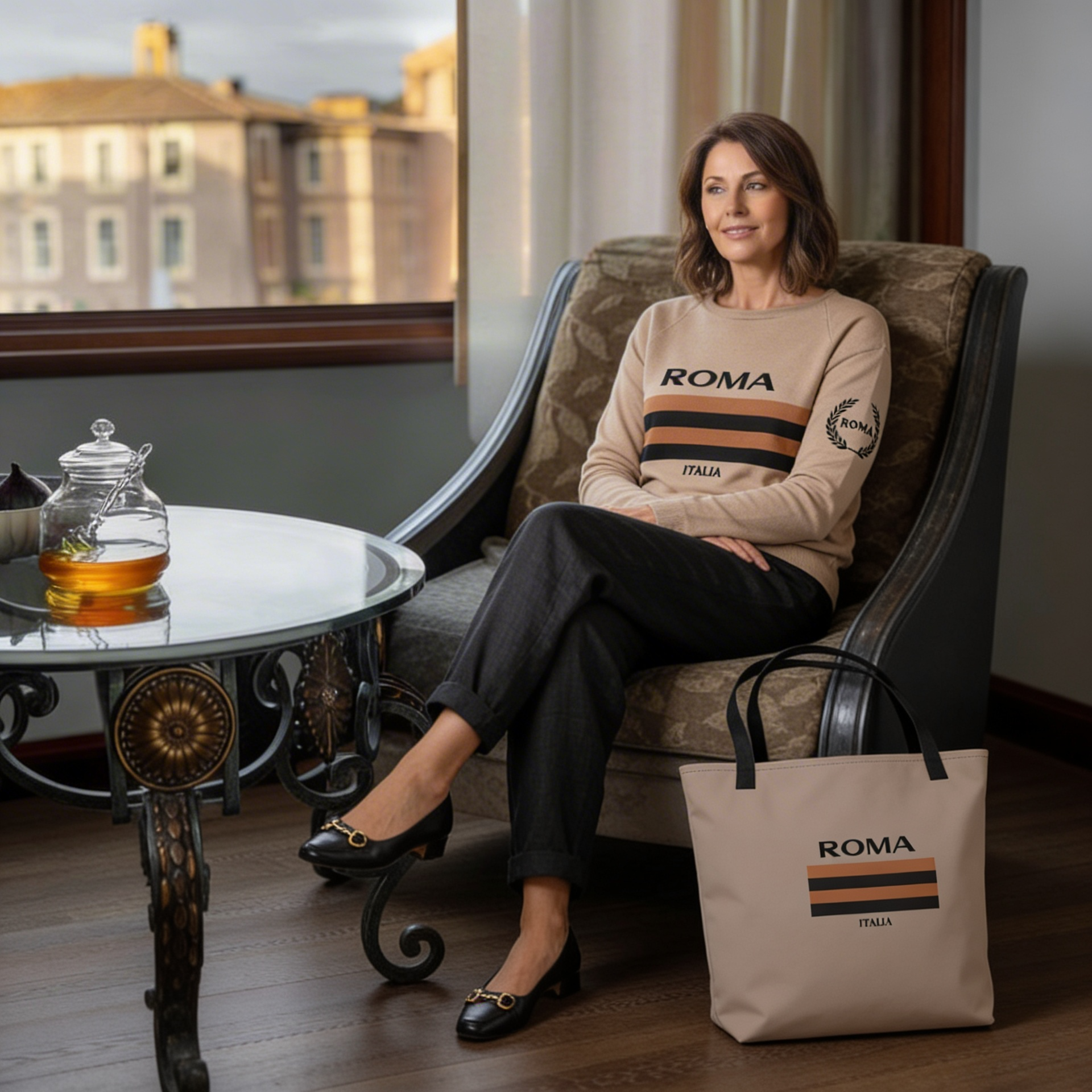 Rome Women’s straight knitted sweater with unique Italian Design