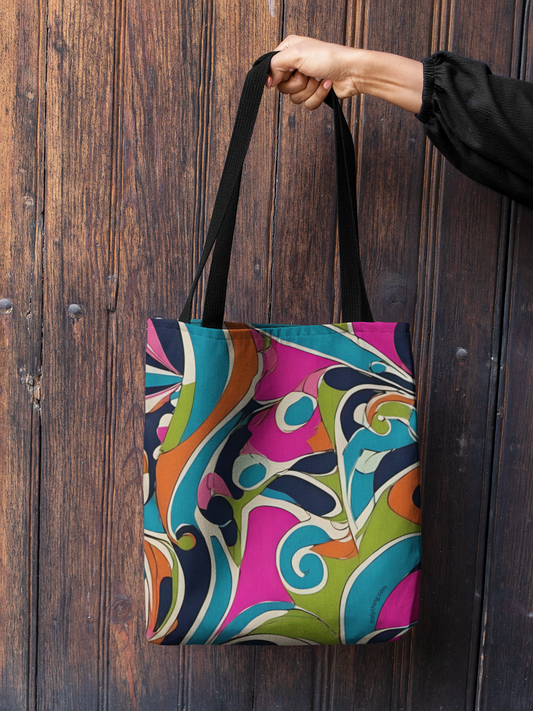 Vibrant Pucci-Style Print Tote Bag