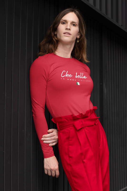 Italian-inspired Long Sleeve T-Shirt - Che bella - La Moda Italiana