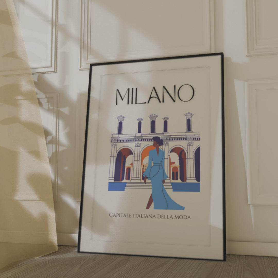 Milano Framed Canvas Art - Fashion Capital Wall Decor